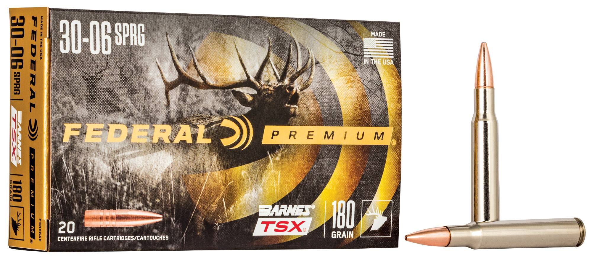 Federal 30-06 180gr Barnes TSX – Powerful .30-06 Springfield Big Game Hunting Ammo, 2700 fps, 20 Rounds