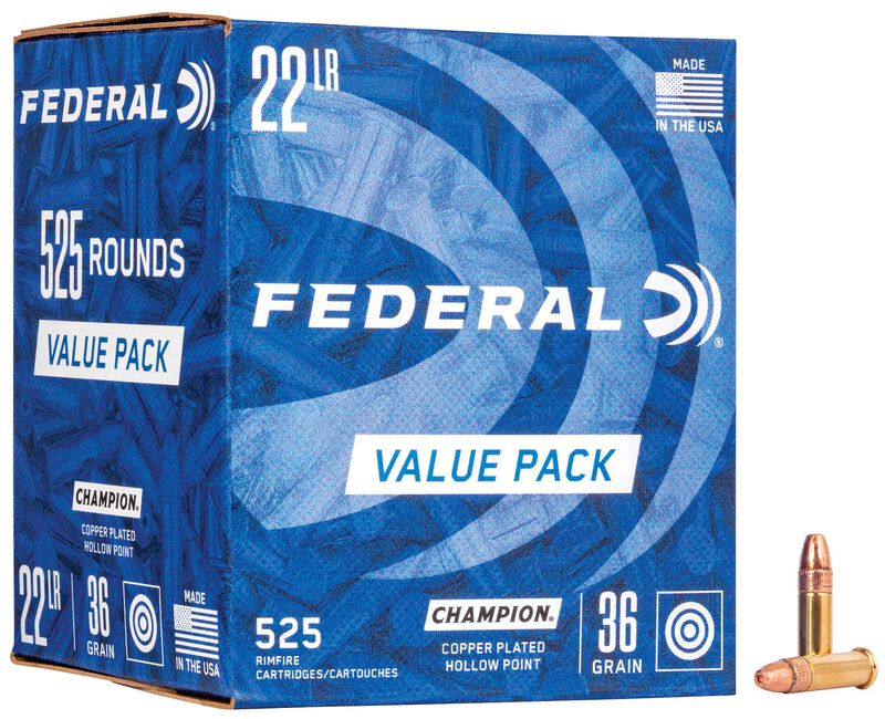 Champion Training - Rimfire, 22 LR, 36 Grain, Copper Plated Hollow Point, 1260 fps