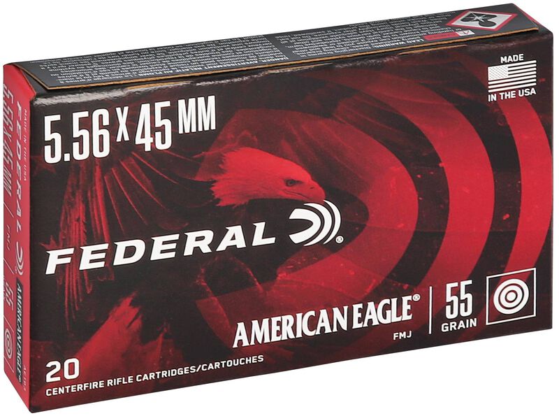 American Eagle Rifle, 5.56x45mm, 55 Grain, Full Metal Jacket Boat-Tail, 3165 fps