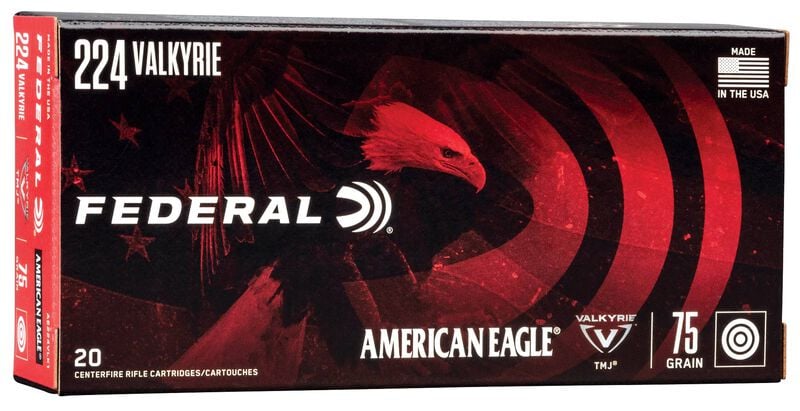 American Eagle Rifle, 224 Valkyrie, 75 Grain, Full Metal Jacket, 3000 fps
