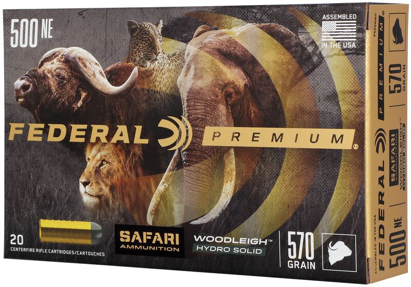 Safari Woodleigh Hydro Solid, 500 Nitro Express, 570 Grain, Woodleigh Hydro Solid, 2100 fps