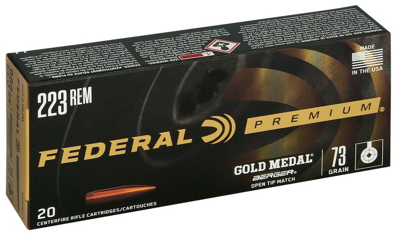 Gold Medal Berger, 223 Rem, 73 Grain, Berger BT Target, 2800 fps
