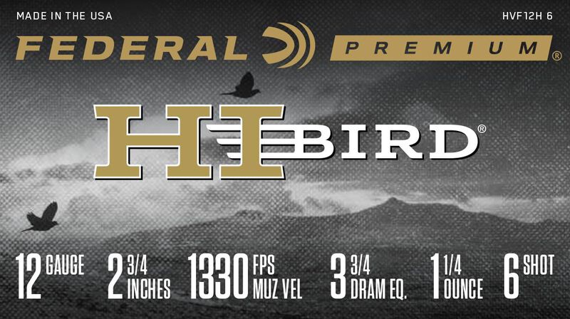 HI-BIRD, 12 Gauge, 6 Shot, 2-3/4 in, 1 1/4 oz, 1330 fps