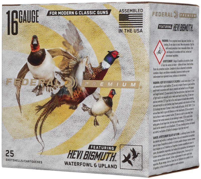 Premium HEVI-Bismuth, 16 Gauge, 4 Shot, 2-3/4 in, 1 oz, 1400 fps