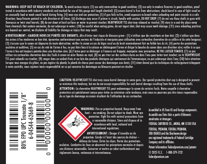 3rd Degree with HEAVYWEIGHT TSS, 20 Gauge, 5, 6 and 7 Shot, 3 in, 1 1/2 oz, 1100 fps