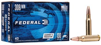 Varmint & Predator, 308 Win, 130 Grain, Jacketed Hollow Point, 3050 fps