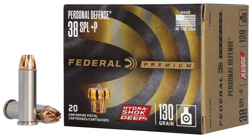 Personal Defense Hydra-Shok Deep, 38 Special +P, 130 Grain, Hydra-Shok Deep Jacketed Hollow Point, 900 fps