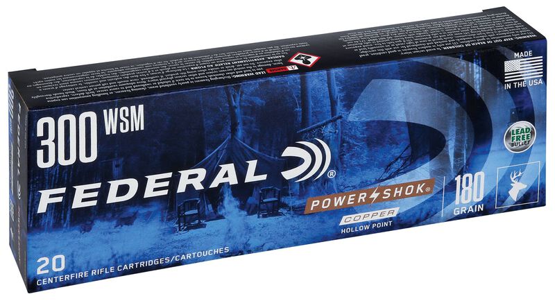 Power-Shok Copper Rifle, 300 WSM, 180 Grain, Copper HP, 2850 fps