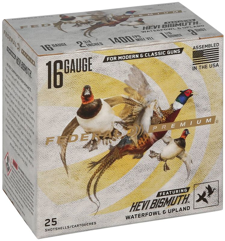 Premium HEVI-Bismuth, 16 Gauge, 3 Shot, 2-3/4 in, 1 oz, 1400 fps