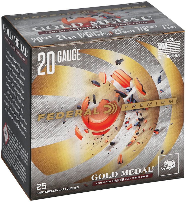 Gold Medal Paper, 20 Gauge, 7.5 Shot, 2-3/4 in, 7/8 oz, 1250 fps