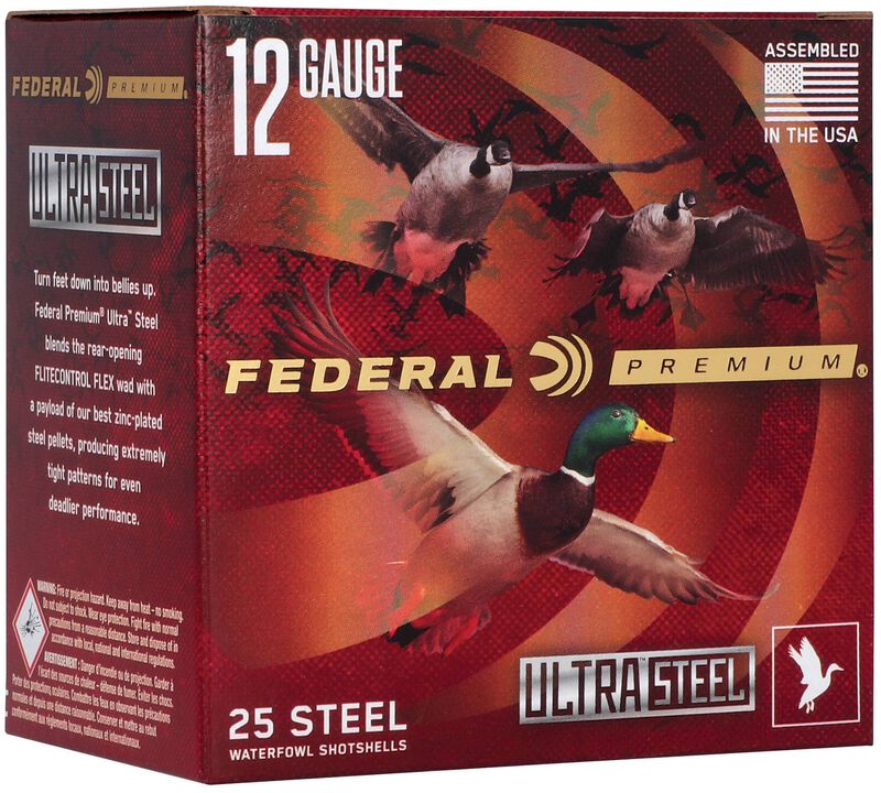 Ultra Steel, 12 Gauge, 2 Shot, 3 in, 1 1/4 oz, 1450 fps