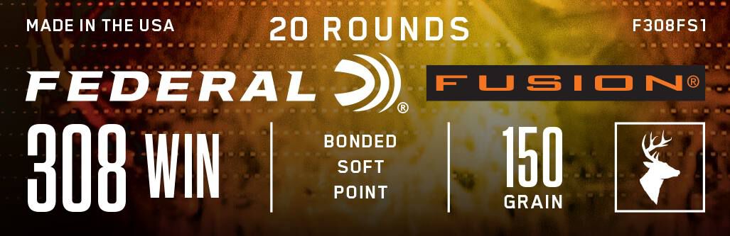 Federal 308 150gr Fusion – Powerful .308 Win Deer Hunting Ammo, 2820 fps, 20 Rounds 4 Federal 308 150gr Fusion – Powerful .308 Win Deer Hunting Ammo, 2820 fps, 20 Rounds - Image 4