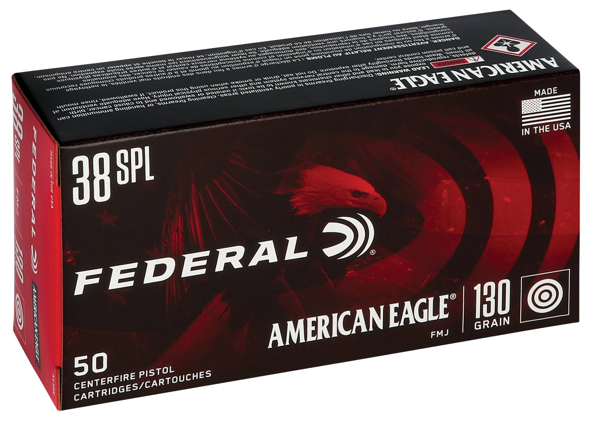 Federal AE 38 Special 130gr FMJ – Proven American Eagle Revolver Ammo, 50 Rounds 3 Federal AE 38 Special 130gr FMJ – Proven American Eagle Revolver Ammo, 50 Rounds - Image 3