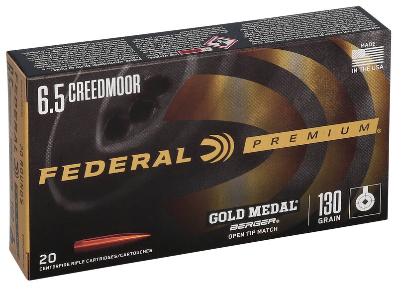 Gold Medal Berger, 6.5 Creedmoor, 130 Grain, Berger AR Hybrid OTM, 2875 fps