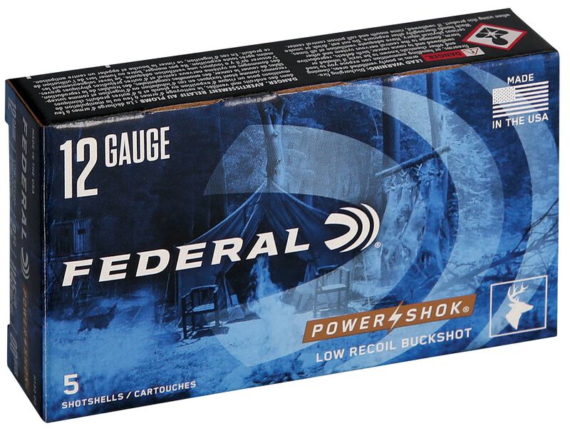 Power-Shok Buckshot - Low Recoil, 12 Gauge, 00 Buck Shot, 2-3/4 in, 1140 fps