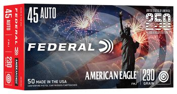 250th Anniversary USA Handgun, 45 Auto, 230 Grain, Full Metal Jacket, 890 fps