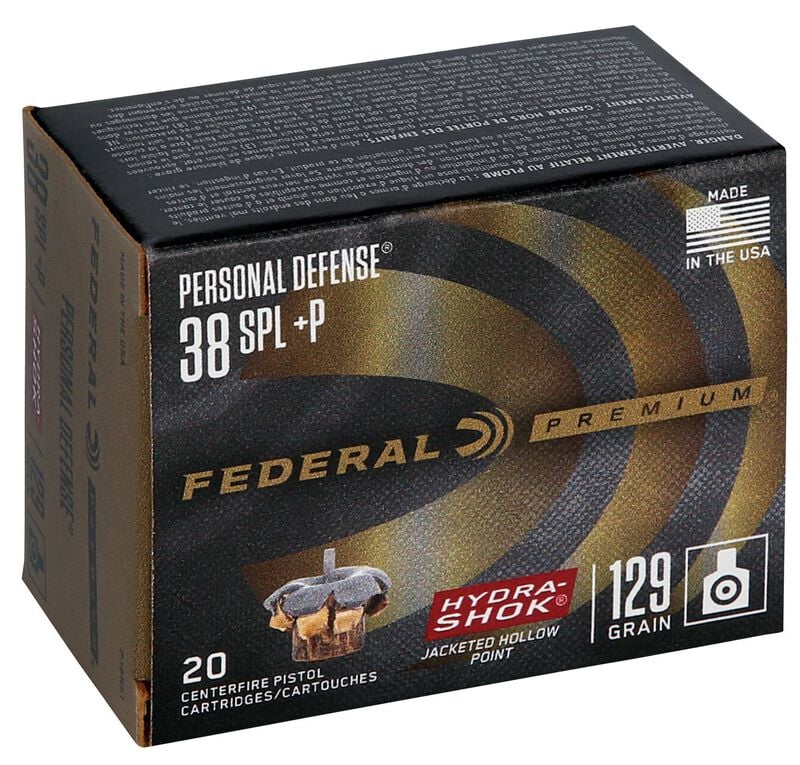 Personal Defense Hydra-Shok, 38 Special +P, 129 Grain, Hydra-Shok Jacketed Hollow Point, 950 fps