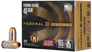 Personal Defense Hydra-Shok Deep, 40 S&W, 165 Grain, Hydra-Shok Deep Jacketed Hollow Point, 1050 fps