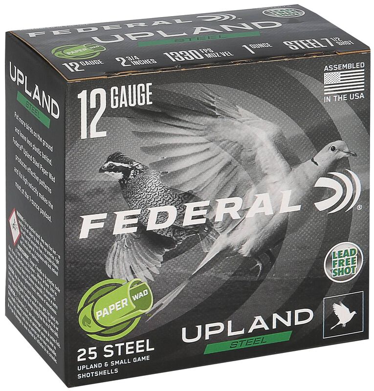 Upland Steel Paper Wad, 12 Gauge, 7.5 Shot, 2-3/4 in, 1 oz, 1330 fps