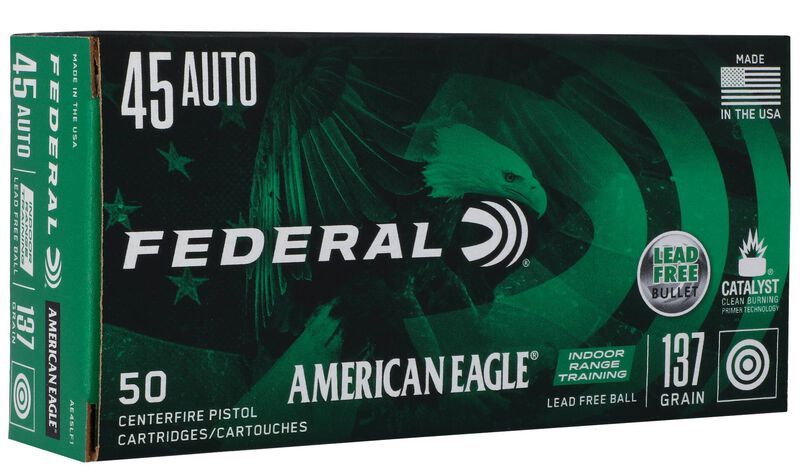American Eagle Indoor Range Training Lead Free, 45 Auto, 137 Grain, Lead Free IRT, 1200 fps