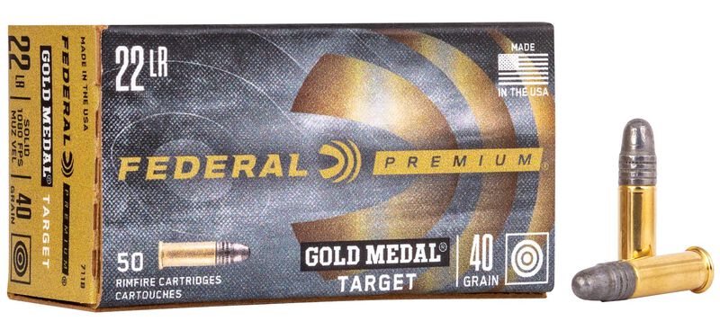 Gold Medal Rimfire, 22 LR, 40 Grain, Lead Round Nose, 1080 fps