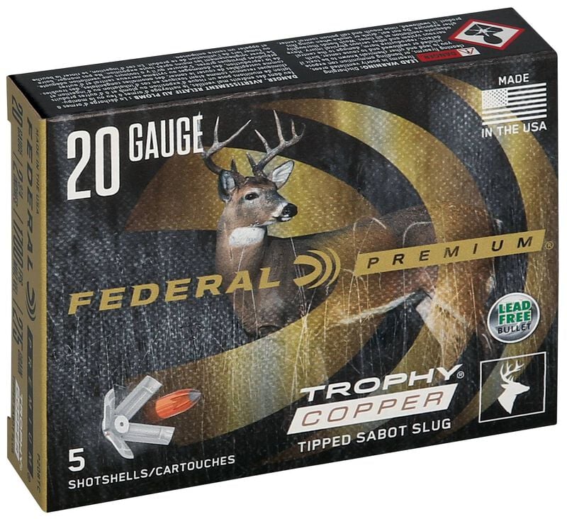 Trophy Copper Sabot Slug, 20 Gauge, 275 Grain, 2-3/4 in, 1700 fps