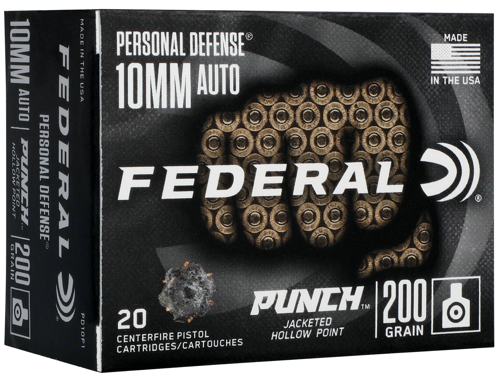 Federal 10mm 200gr Punch JHP – Reliable 10mm Auto Defense Ammo, 1100 fps, 20 Rounds 2 Federal 10mm 200gr Punch JHP – Reliable 10mm Auto Defense Ammo, 1100 fps, 20 Rounds - Image 2