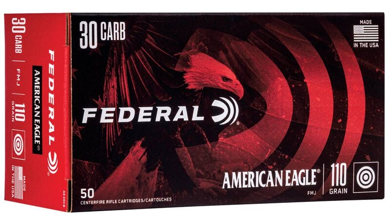 American Eagle Rifle, 30 Carbine, 110 Grain, Full Metal Jacket, 1990 fps