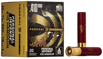 Personal Defense 410 Handgun, 410 Bore, 4 Shot, 2-1/2 in, 7/16 oz, 950 fps