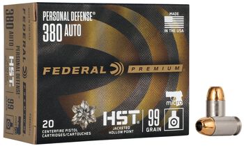 Personal Defense HST, 380 Auto, 99 Grain, HST Jacketed Hollow Point, 935 fps