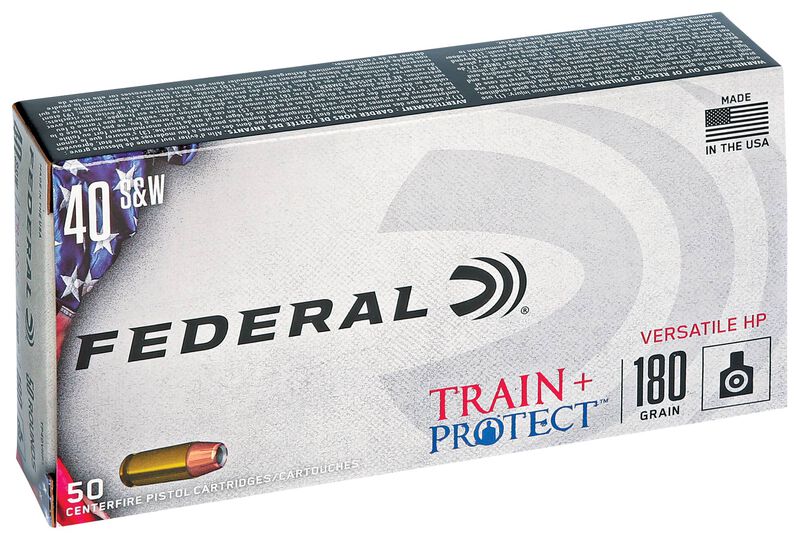 Train + Protect, 40 S&amp;W, 180 Grain, Jacketed Hollow Point, 1000 fps