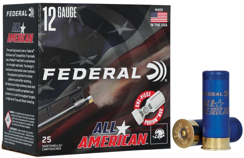 All-American, 12 Gauge, 7.5 Shot, 2-3/4 in, 1 1/8 oz, 1250 fps