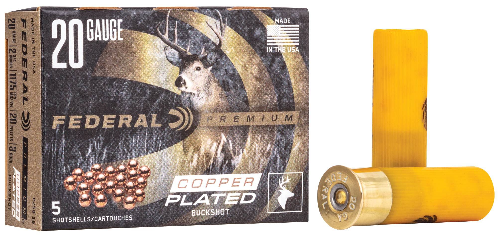 Federal Premium Buckshot 20ga P2563B 2-3/4in 20 Pellets #3 Buck – Effective 20 Gauge Deer and Hog Load, 5 Rounds - Image 2