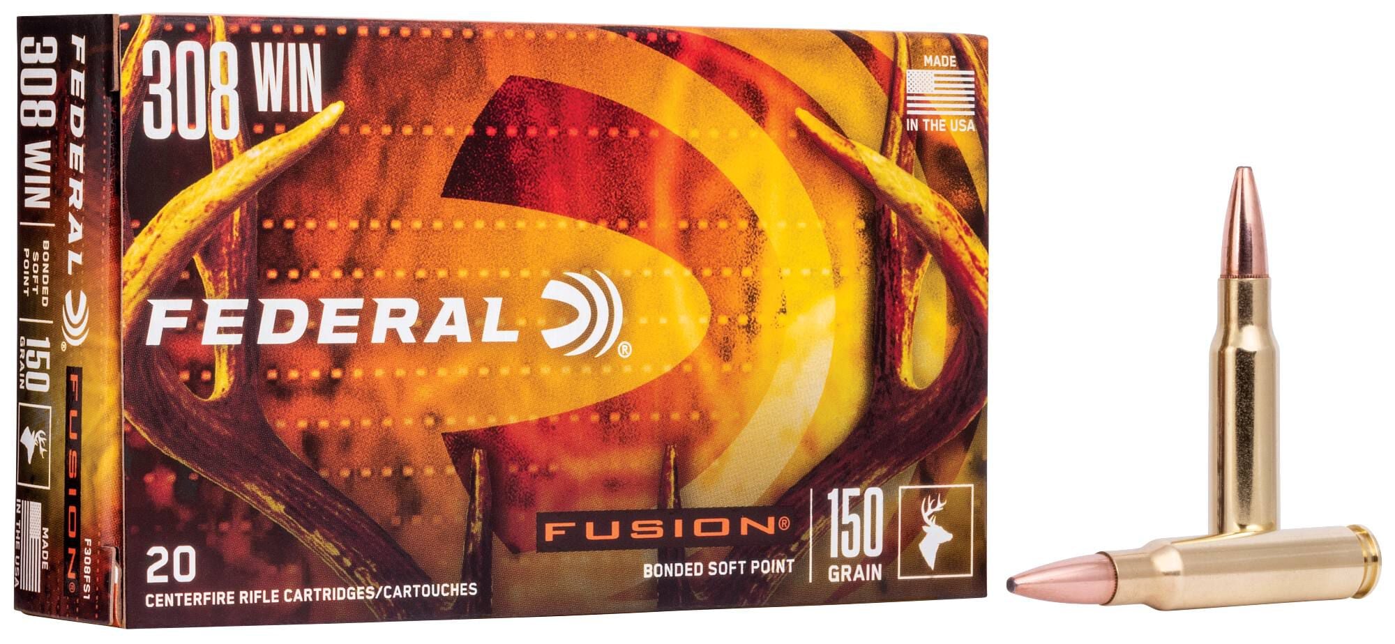 Federal 308 150gr Fusion – Powerful .308 Win Deer Hunting Ammo, 2820 fps, 20 Rounds