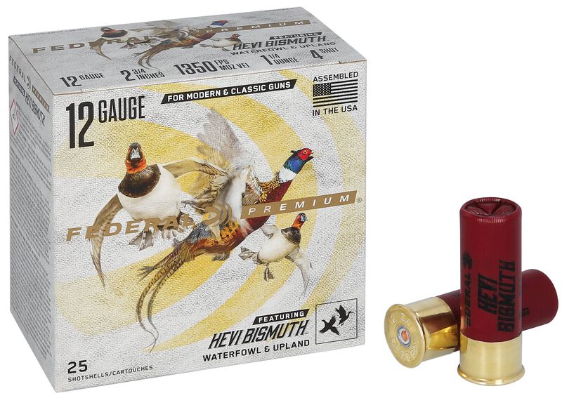 Premium HEVI-Bismuth, 12 Gauge, 4 Shot, 2-3/4 in, 1 1/4 oz, 1350 fps