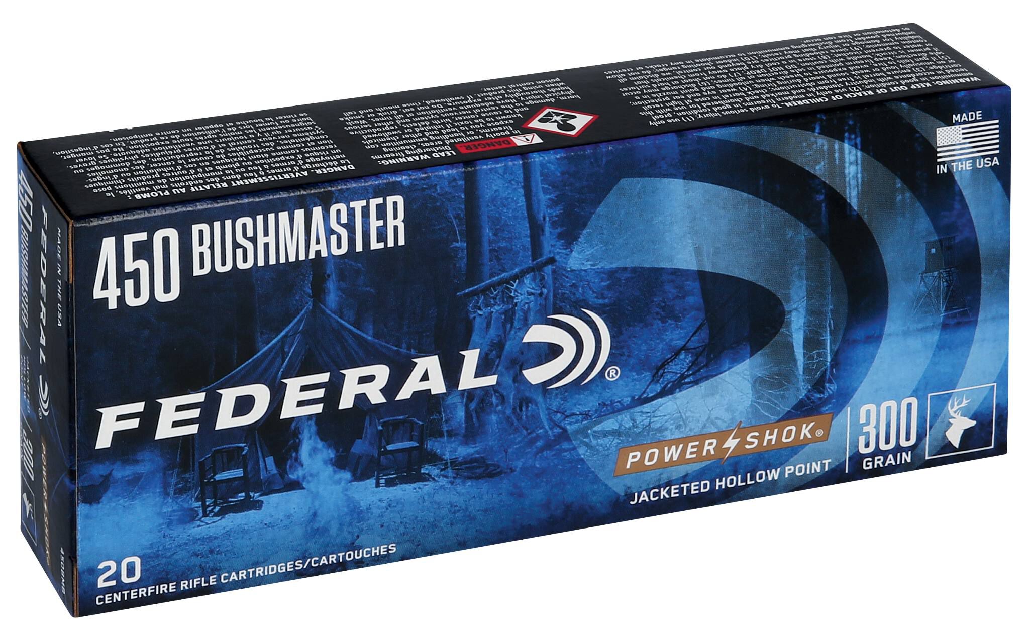 Federal 450 Bushmaster 300gr SP – Proven 450 Bushmaster Straight Wall Deer Ammo, 1900 fps, 20 Rounds 2 Federal 450 Bushmaster 300gr SP – Proven 450 Bushmaster Straight Wall Deer Ammo, 1900 fps, 20 Rounds - Image 2