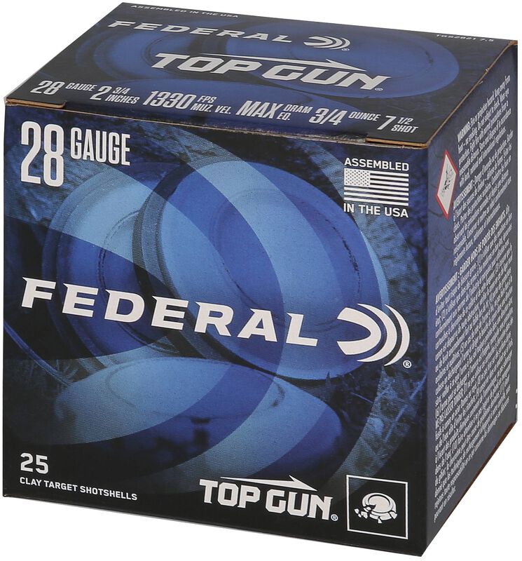 Top Gun, 28 Gauge, 7.5 Shot, 2-3/4 in, 3/4 oz, 1330 fps
