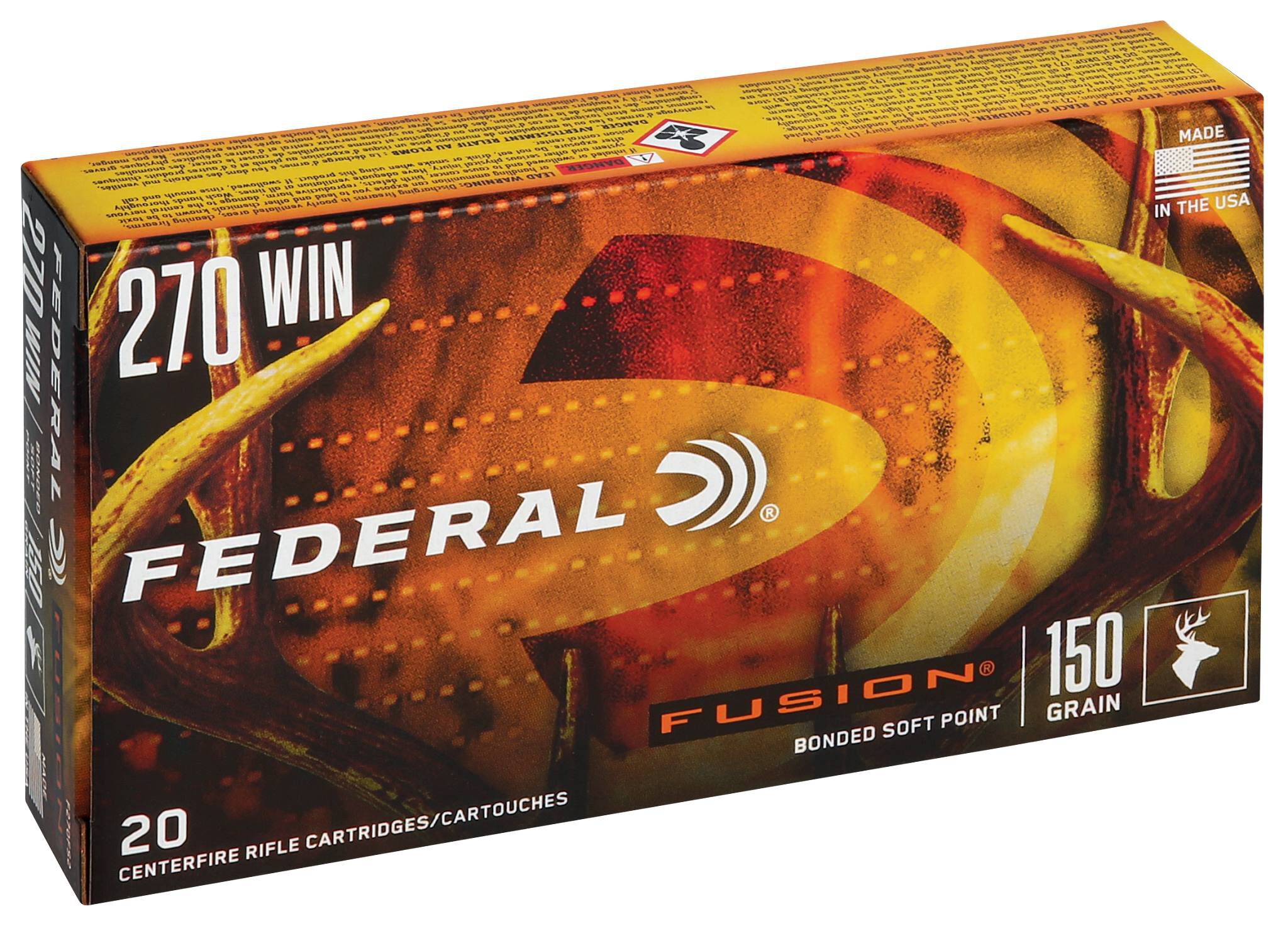 Federal 270 Win 150gr Fusion – Powerful .270 Winchester Deer Hunting Ammo, 2850 fps, 20 Rounds 2 Federal 270 Win 150gr Fusion – Powerful .270 Winchester Deer Hunting Ammo, 2850 fps, 20 Rounds - Image 2