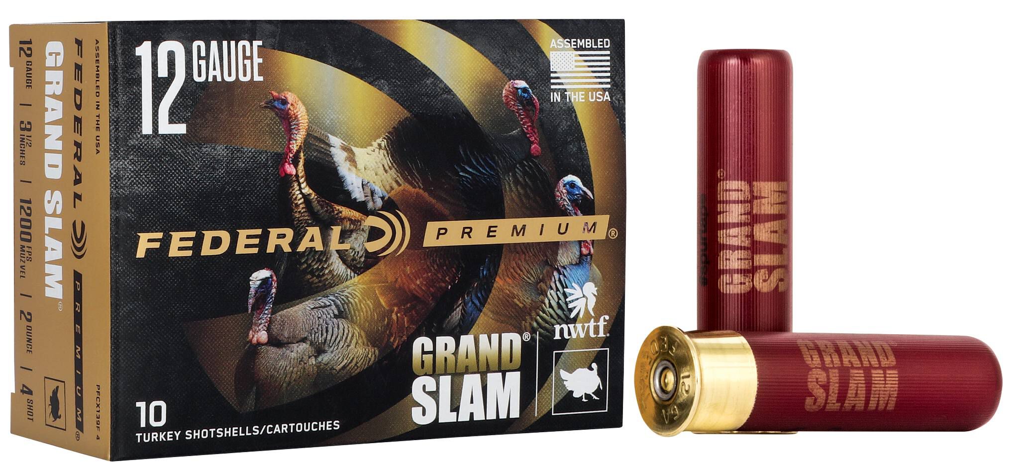 Federal Grand Slam 12ga Magnum 4 Turkey 3-1/2in 2oz – Hard-Hitting Copper-Plated Turkey Load, 10 Rounds 2 Federal Grand Slam 12ga Magnum 4 Turkey 3-1/2in 2oz – Hard-Hitting Copper-Plated Turkey Load, 10 Rounds - Image 2