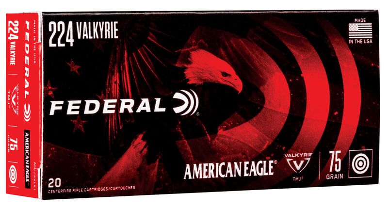 American Eagle Rifle, 224 Valkyrie, 75 Grain, Full Metal Jacket, 3000 fps