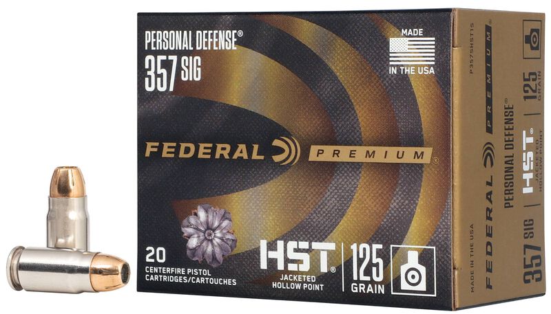 Personal Defense HST, 357 Sig, 125 Grain, HST Jacketed Hollow Point, 1360 fps
