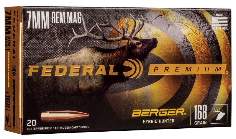 Berger Hybrid Hunter, 7mm Rem Mag, 168 Grain, Berger Hybrid, 2870 fps