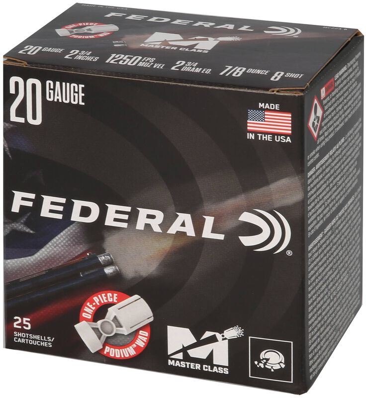 Master Class, 20 Gauge, 8 Shot, 2-3/4 in, 7/8 oz, 1250 fps