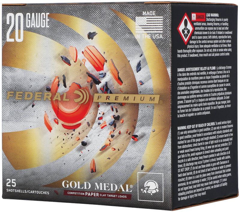 Gold Medal Paper, 20 Gauge, 8 Shot, 2-3/4 in, 7/8 oz, 1250 fps