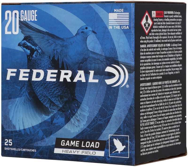 Game Load Upland Heavy Field, 20 Gauge, 6 Shot, 2-3/4 in, 1 oz, 1165 fps