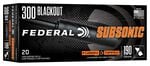 Federal Subsonic, 300 Blackout, 190 Grain, Fusion Tipped, 1000 fps