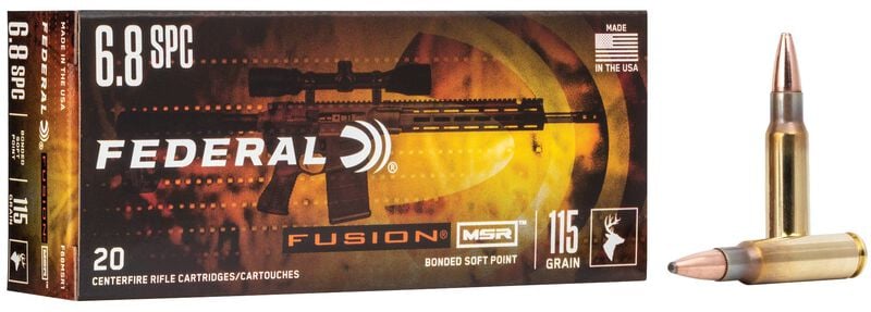 Fusion MSR, 6.8 Rem SPC, 115 Grain, Fusion Soft Point, 2470 fps