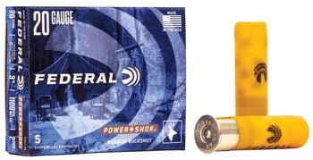 Power-Shok Buckshot, 20 Gauge, 2 Buck Shot, 3 in, 1100 fps