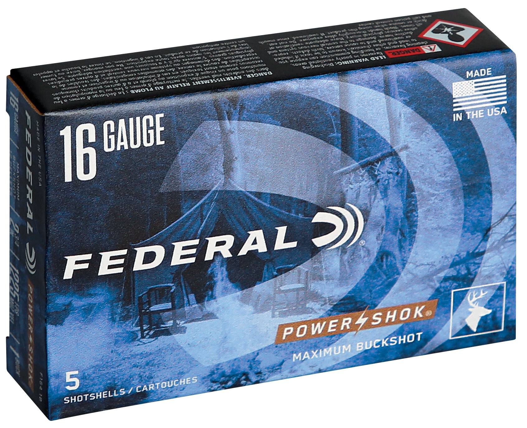 Federal Power-Shok 16ga 1 Buckshot 12 Pellet 2-3/4in – Practical 16 Gauge Deer Load, 5 Rounds - Image 3