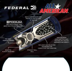 All-American, 12 Gauge, 8 Shot, 2-3/4 in, 1 1/8 oz, 1145 fps